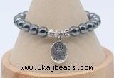 CGB7807 8mm hematite bead with luckly charm bracelets wholesale