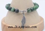 CGB7821 8mm ruby zoisite bead with luckly charm bracelets