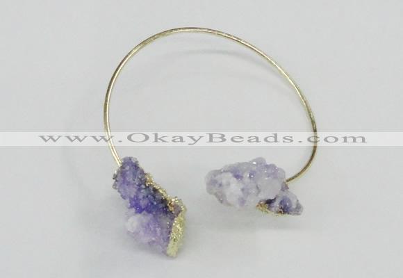 CGB783 13*18mm - 15*20mm nuggets druzy quartz gemstone bangles