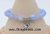 CGB7839 8mm blue banded agate bead with luckly charm bracelets