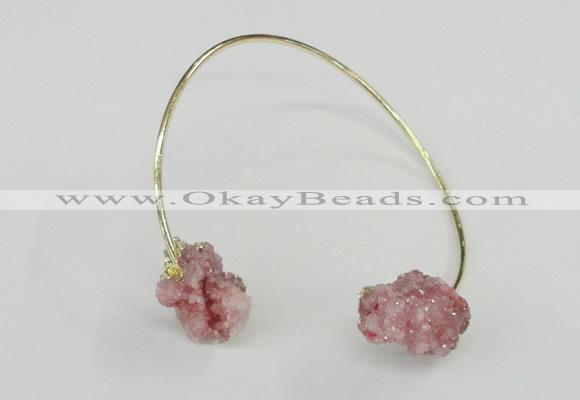 CGB784 13*18mm - 15*20mm nuggets druzy quartz gemstone bangles