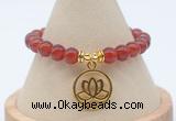 CGB7847 8mm red agate bead with luckly charm bracelets