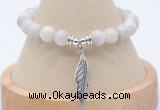 CGB7855 8mm white crazy lace agate bead with luckly charm bracelets