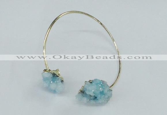 CGB786 13*18mm - 15*20mm nuggets druzy quartz gemstone bangles