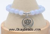 CGB7860 8mm blue lace agate bead with luckly charm bracelets