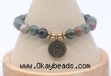 CGB7865 8mm Indian agate bead with luckly charm bracelets