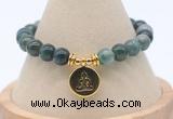 CGB7866 8mm moss agate bead with luckly charm bracelets