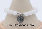 CGB7871 8mm white jade bead with luckly charm bracelets