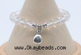 CGB7885 8mm white crystal bead with luckly charm bracelets