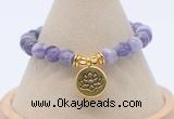 CGB7891 8mm dogtooth amethyst bead with luckly charm bracelets