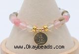 CGB7895 8mm cherry quartz bead with luckly charm bracelets