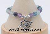 CGB7903 8mm fluorite bead with luckly charm bracelets wholesale