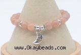 CGB7909 8mm moonstone bead with luckly charm bracelets wholesale