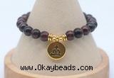 CGB7919 8mm red tiger eye bead with luckly charm bracelets