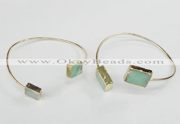 CGB792 8*10mm - 12*16mm rectangle Australia chrysoprase bangles