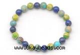 CGB8032 8mm lapis lazuli, blue & green sea sediment jasper beaded stretchy bracelets