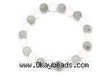 CGB8087 8mm matte white crystal & labradorite beaded stretchy bracelets