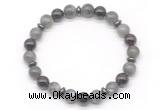 CGB8109 8mm labradorite, garnet & hematite power beads bracelet