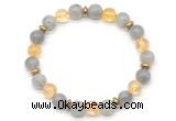 CGB8110 8mm labradorite, citrine & hematite power beads bracelet