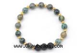 CGB8178 8mm African turquoise & black lava beaded stretchy bracelets