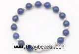 CGB8198 8mm lapis lazuli & white lava beaded stretchy bracelets