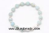 CGB8206 8mm matte amazonite & white lava beaded stretchy bracelets