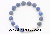 CGB8210 8mm matte lapis lazuli & white lava beaded stretchy bracelets