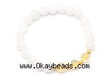 CGB8224 8mm white jade & citrine beaded stretchy bracelets