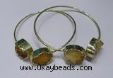 CGB828 13*18mm - 15*20mm oval druzy agate gemstone bangles