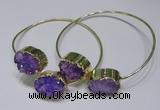 CGB829 13*18mm - 15*20mm oval druzy agate gemstone bangles