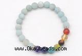 CGB8305 8mm matte amazonite 7 chakra beaded mala stretchy bracelets