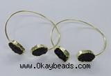 CGB831 13*18mm - 15*20mm oval druzy agate gemstone bangles