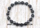 CGB8324 8mm matte black onyx, black onyx & hematite energy bracelet