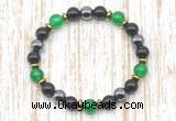 CGB8338 8mm candy jade, black onyx & hematite energy bracelet