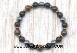 CGB8388 8mm bronzite, black onyx & hematite energy bracelet