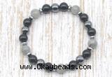 CGB8391 8mm labradorite, black onyx & hematite energy bracelet