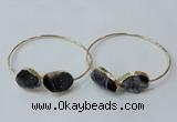 CGB841 15*20mm - 18*25mm freeform druzy agate gemstone bangles