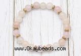 CGB8455 8mm pink aventurine, rose quartz & hematite power beads bracelet