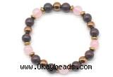 CGB8498 8mm rose quartz, brecciated jasper & hematite energy bracelet