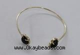 CGB851 10mm flat round agate gemstone bangles wholesale