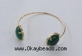 CGB857 15mm flat round agate gemstone bangles wholesale