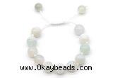 CGB8591 12mm round sea blue banded agate adjustable macrame bracelets