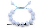 CGB8604 12mm round blue lace agate adjustable macrame bracelets