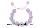 CGB8618 12mm round lavender amethyst adjustable macrame bracelets