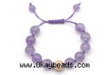 CGB8619 12mm round light amethyst adjustable macrame bracelets