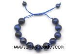 CGB8637 12mm round blue tiger eye adjustable macrame bracelets