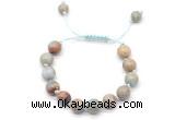 CGB8689 8mm,10mm round serpentine jasper adjustable macrame bracelets