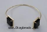 CGB869 15*15mm square agate gemstone bangles wholesale