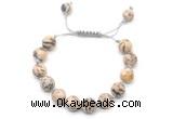 CGB8695 8mm,10mm round feldspar adjustable macrame bracelets