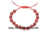 CGB8702 8mm,10mm round red agate adjustable macrame bracelets